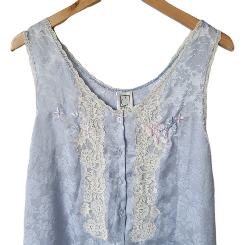 Vintage Eve Stillman Nightgown Chemise Lace Romantic Cottage Sz Medium